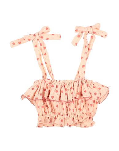 Tocoto Vintage Toddler Girl Top Salmon Pink Size 4 Cotton In Pink