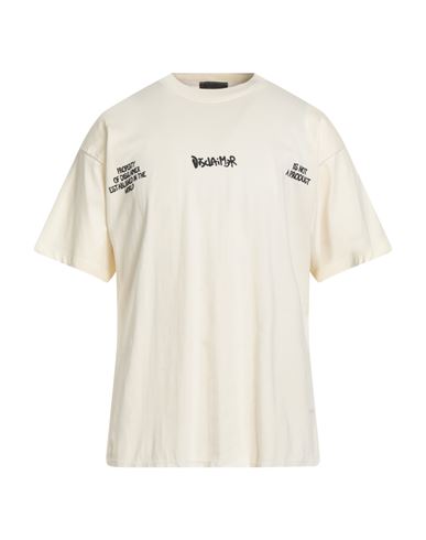 Man T-shirt Cream Size XL Cotton