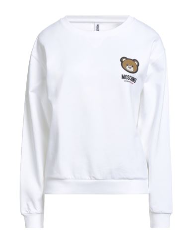 Moschino Underwear Woman Sweatshirt White Size L Cotton, Elastane