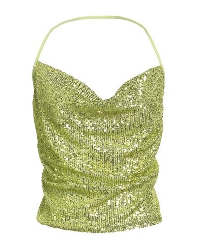 Pinko Woman Top Lime Green Size M Polyester, Elastane