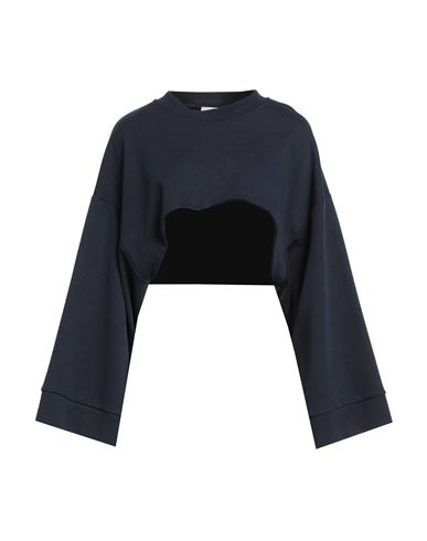 Vicolo Woman Sweatshirt Midnight Blue Size Onesize Cotton, Polyester In Blue