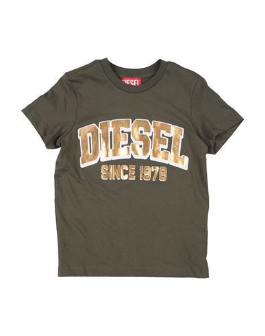 Diesel Toddler Boy T-shirt Military Green Size 6 Cotton In Green