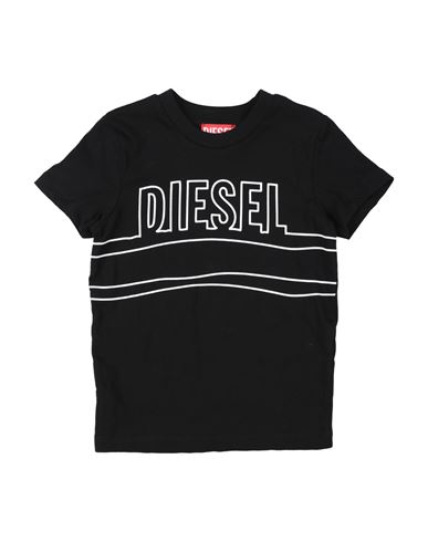 Diesel Toddler Boy T-shirt Black Size 4 Cotton In Black