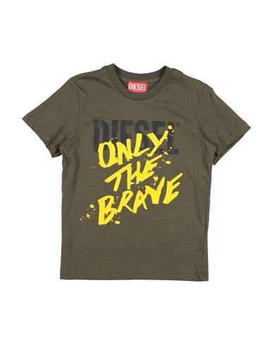 Diesel Toddler Boy T-shirt Military Green Size 6 Cotton