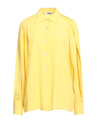 Grifoni Woman Shirt Yellow Size 6 Acetate, Silk In Yellow