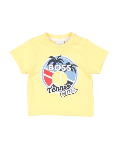 Hugo Boss Boss Newborn Boy T-shirt Pastel Yellow Size 3 Cotton, Elastane In Yellow