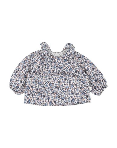 Teddy & Minou Newborn Girl Top Slate Blue Size 3 Cotton In Blue