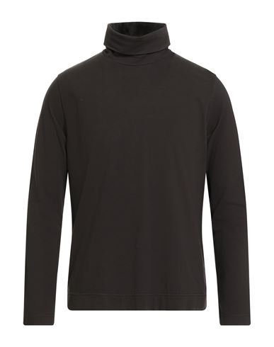 Circolo 1901 Man Turtleneck Dark Brown Size L Cotton, Elastane In Brown