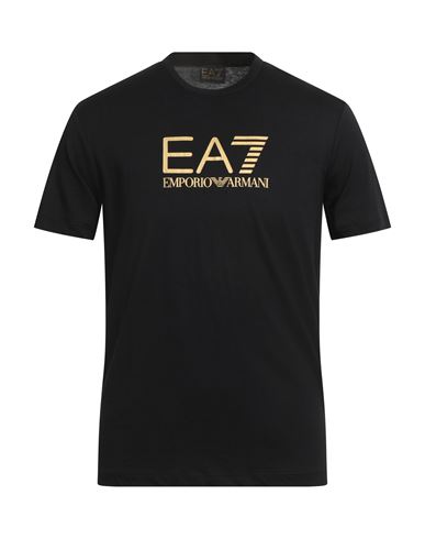 Ea7 Man T-shirt Black Size Xl Cotton In Black