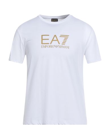 Ea7 Man T-shirt White Size 3xl Cotton In White