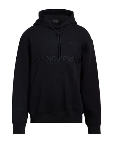Emporio Armani Man Sweatshirt Black Size S Cotton, Polyester, Elastane In Black