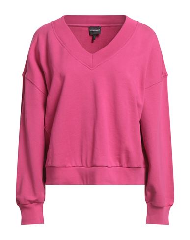 Emporio Armani Woman Sweatshirt Fuchsia Size L Cotton, Elastane In Multi