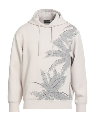 Emporio Armani Man Sweatshirt Cream Size M Cotton, Polyester, Elastane In White