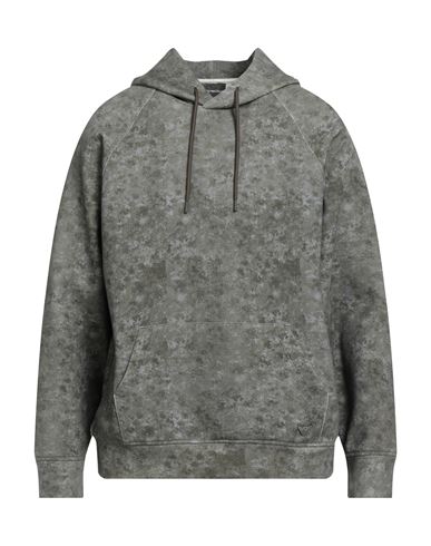 Emporio Armani Man Sweatshirt Military Green Size L Cotton, Polyester, Elastane In Gray