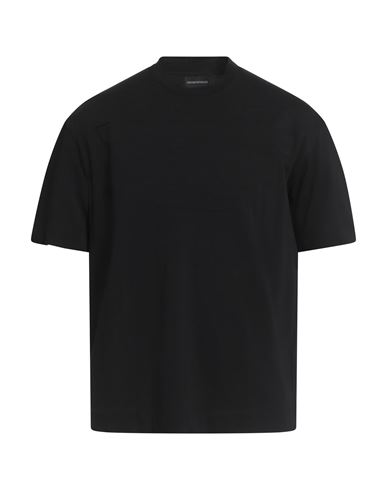 Emporio Armani T-shirt In Cotone Blu Navy In Black