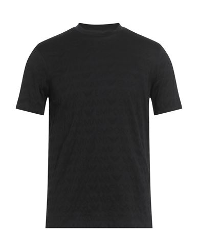 Emporio Armani Man T-shirt Black Size L Cotton In Black