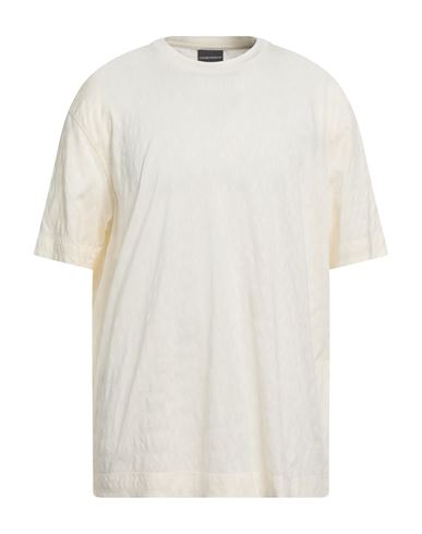 Emporio Armani Man T-shirt Ivory Size S Cotton In White