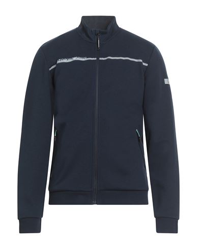 Ea7 Man Sweatshirt Navy Size Xl Polyester, Cotton, Elastane In Multi