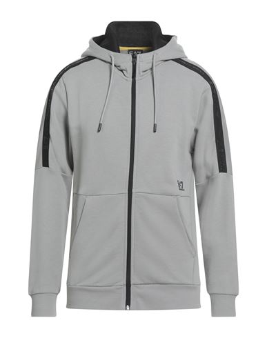 Ea7 Man Sweatshirt Light Grey Size 3xl Cotton, Polyester, Elastane In Gray