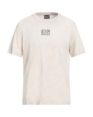 Ea7 Man T-shirt Cream Size 3xl Cotton In Neutral