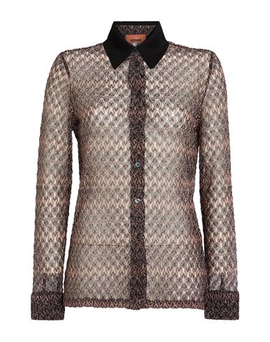 Missoni Woman Shirt Bronze Size 6 Metallic Fiber, Polyamide