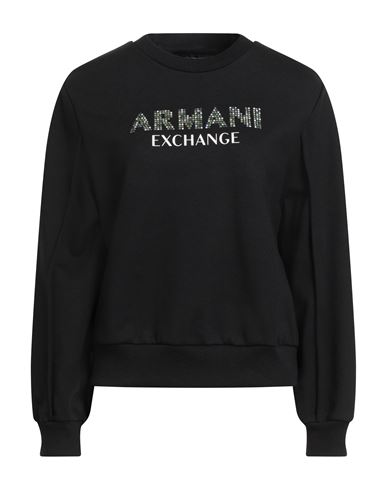 Armani Exchange Woman Sweatshirt Black Size S Cotton, Polyester, Elastane In Black