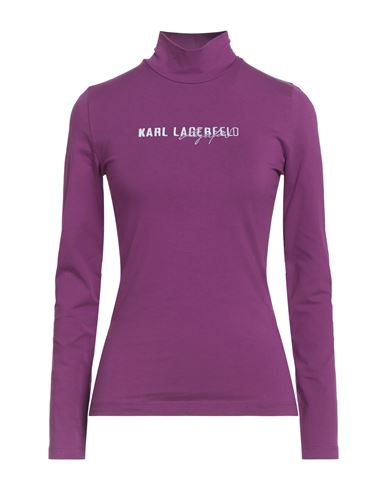Karl Lagerfeld Woman T-shirt Mauve Size M Cotton, Elastane In Purple