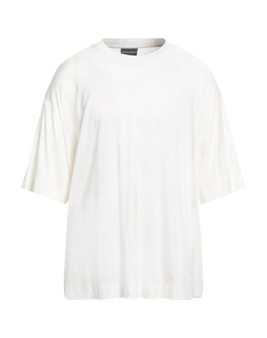 Emporio Armani Man T-shirt Cream Size S Lyocell, Cotton In Multi