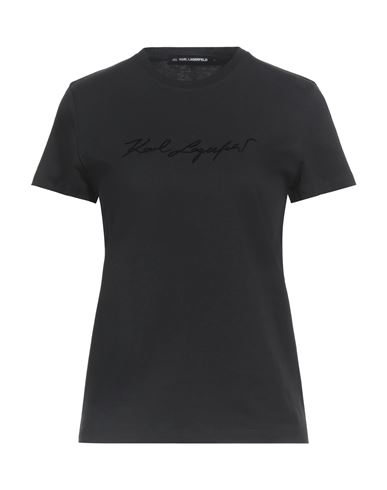 Karl Lagerfeld Woman T-shirt Black Size M Organic Cotton