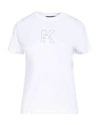 Karl Lagerfeld Woman T-shirt White Size L Cotton