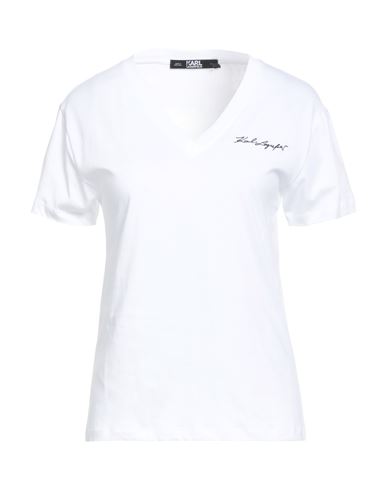 Karl Lagerfeld Woman T-shirt White Size L Organic Cotton