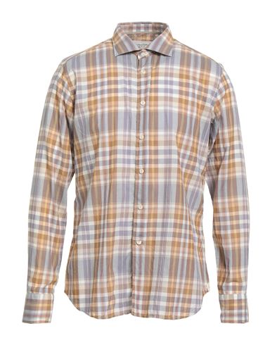 Tintoria Mattei 954 Man Shirt Camel Size 17 ½ Cotton In Neutral