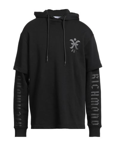 Richmond X Man Sweatshirt Black Size Xl Cotton, Polyester In Black