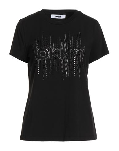 Dkny Woman T-shirt Black Size M Cotton, Modal, Elastane