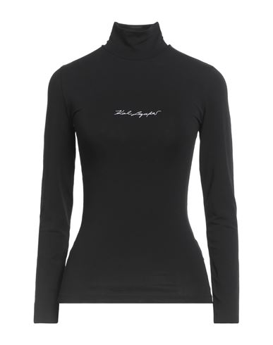 Karl Lagerfeld Woman T-shirt Black Size S Cotton, Elastane