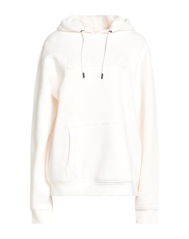 Guess Woman Sweatshirt Cream Size M Cotton, Polyester