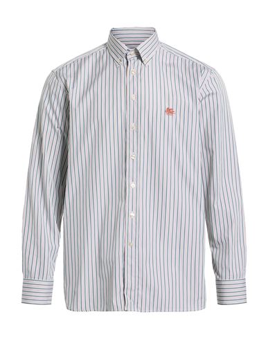Etro Man Shirt Green Size 17 Cotton In Brown