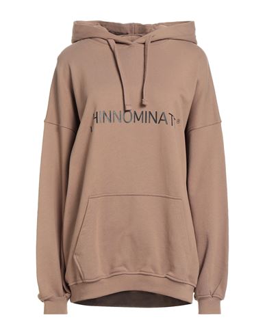 Hinnominate Woman Sweatshirt Light Brown Size S Cotton, Elastane