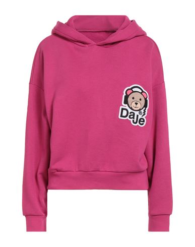 Daje . Not Only In Paris Woman Sweatshirt Fuchsia Size Xs Cotton, Polyester In Pink