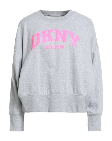 Dkny Sport Woman Sweatshirt Grey Size M Cotton, Polyester