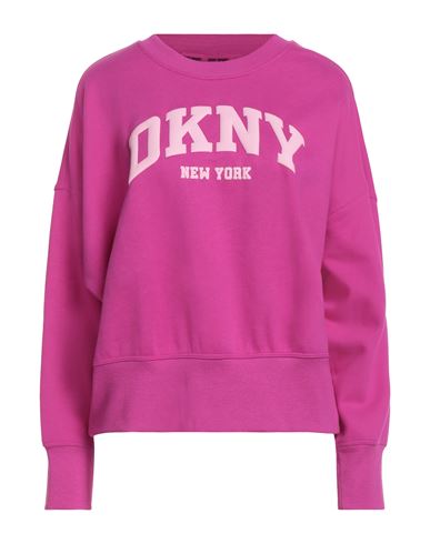 Dkny Sport Woman Sweatshirt Fuchsia Size M Cotton, Polyester
