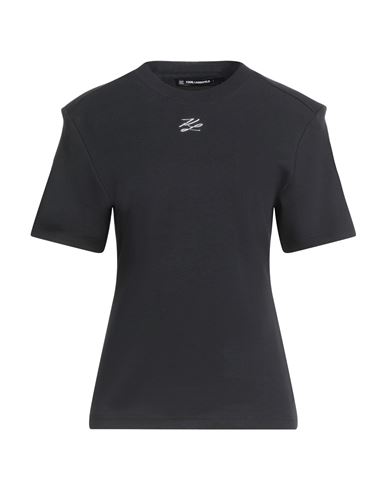 Karl Lagerfeld Woman T-shirt Black Size L Cotton