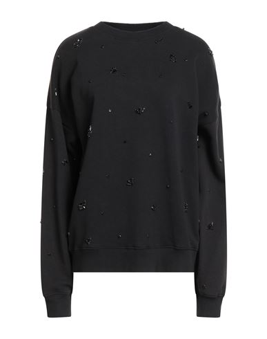 Ottod'ame Woman Sweatshirt Black Size 8 Cotton