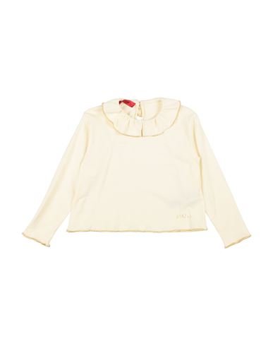 Max & Co . Toddler Girl T-shirt Cream Size 6 Cotton, Metallic Fiber In Neutral
