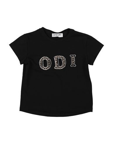 Odi Et Amo Junior Toddler Girl T-shirt Black Size 6 Cotton, Elastane In Black