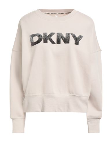 Dkny Sport Woman Sweatshirt Beige Size M Cotton, Polyester