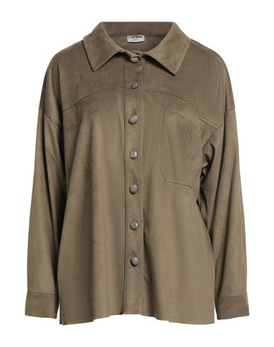 More By Siste's Woman Shirt Military Green Size M Polyester, Elastane