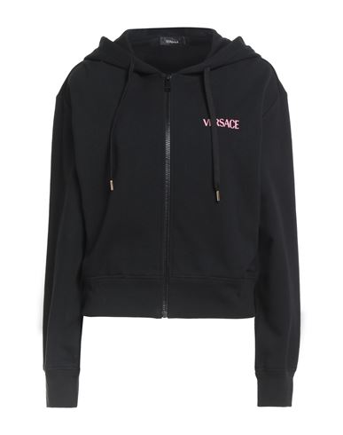 Versace Woman Sweatshirt Black Size 12 Cotton In Black