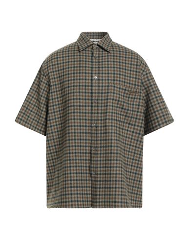 Darkpark Man Shirt Military Green Size M Virgin Wool, Cashmere In Green