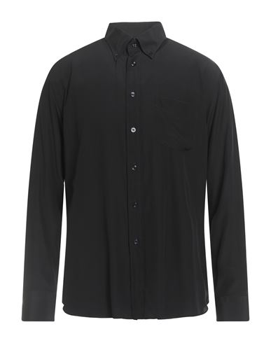 Tom Ford Man Shirt Black Size 17 Silk In Black